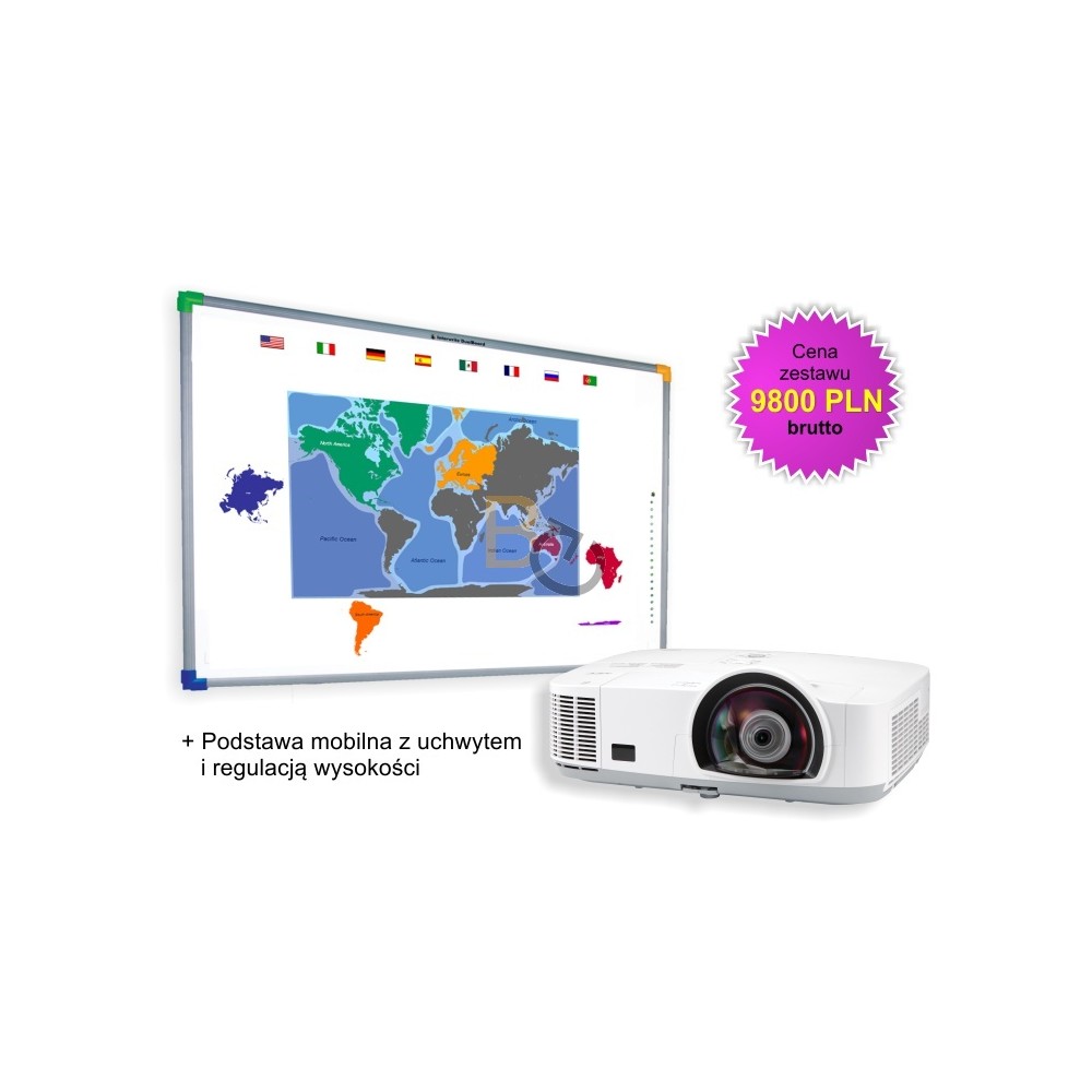 Zestaw interaktywny - Tablica DualBoard 1279 + projektor NEC M260XS + podstawa mobilna