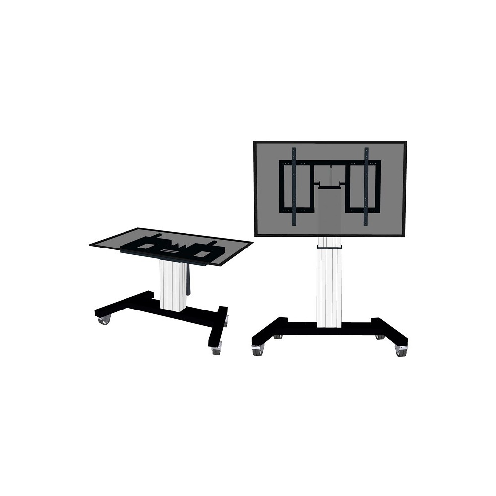 Wózek wideokonferencyjny do ekranu z elektryczną regulacją wysokości PLASMA-M2500TSILVER | 42" - 100"