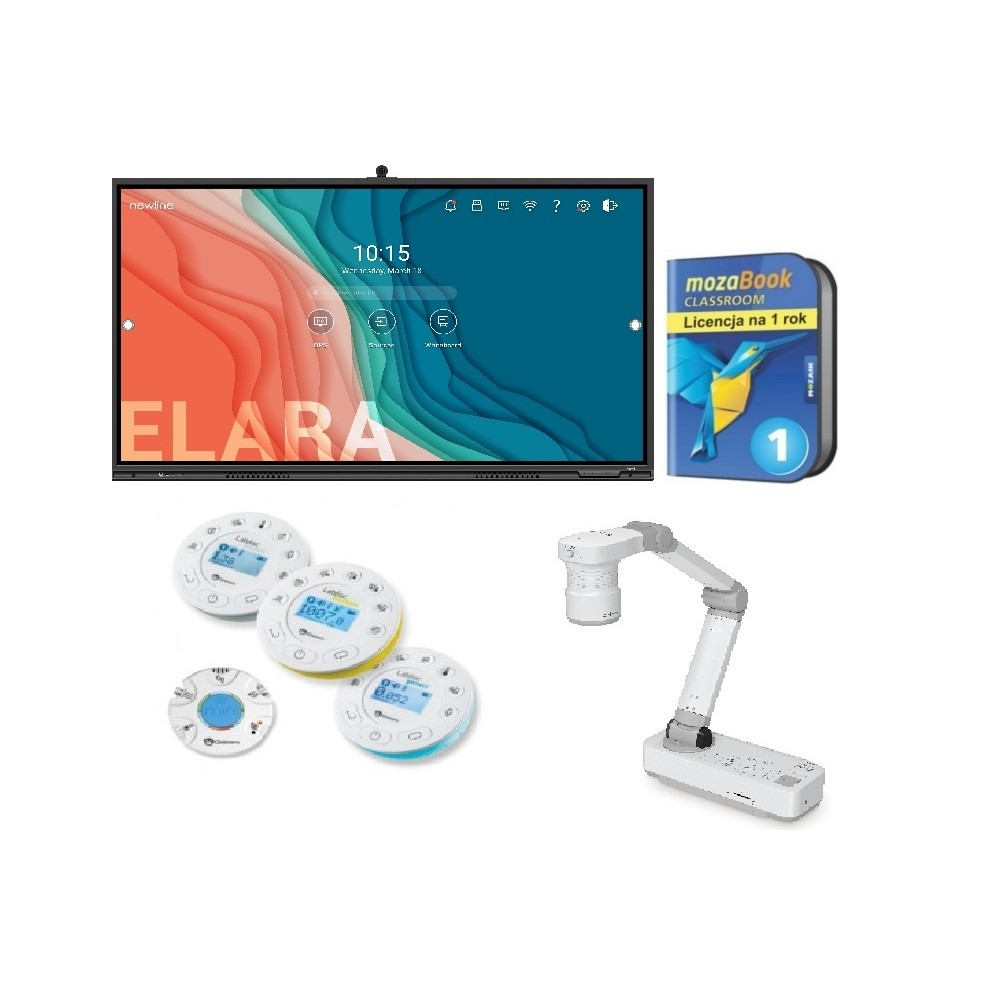 EKOPRACOWNIA - Zestaw 1 - monitor Newline ELARA 75" + Newline FLEX 27" + Labdisc + Wizualizer + Mozabook