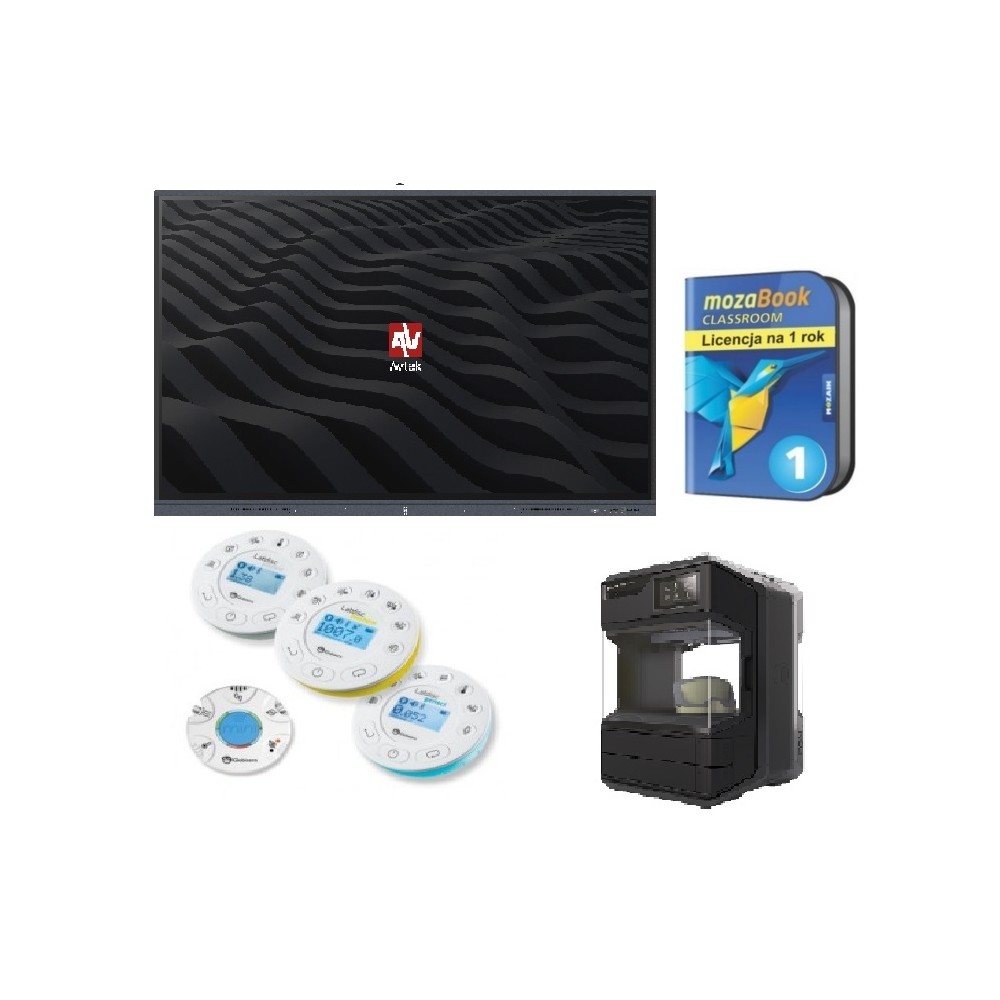 EKOPRACOWNIA - Zestaw 2 - monitor AVTEK TS7 LITE 75" + Ideao Hub 24" + Labdisc + Wizualizer + Mozabook + Drukarka 3D