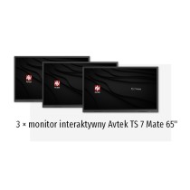 Zestaw interaktywny 17500 PLN 7 / Aktywna tablica 2023 3x monitor Avtek TS 7 Mate 65 (65 cali, 4K)