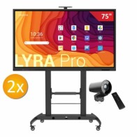 Zestaw interaktywny 17500 PLN / Aktywna tablica 2024 2 x monitor 75 LYRA PRO + 2 x kamera ModCam+ + 2 x podstawa mobilna