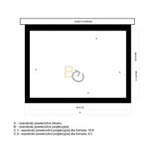 Ramki w kolorze czarnym. szer. 5 cm do szer. ekranu 240 cm (≤ 240 cm)