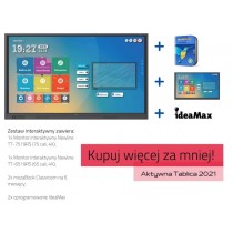 Zestaw interaktywny: monitor interaktywny Newline TruTouch TT-7519RS+ 4K 75" + monitor Newline TT-6519RS (65 cali, 4K) + mozaBoo