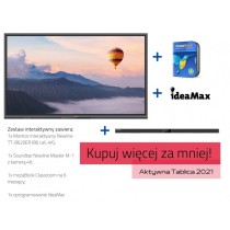 Zestaw interaktywny: monitor interaktywny Newline TT-8620ER (86 cali, 4K) + soundbar Newline Master M-1 z kamerą 4K + mozaBook C