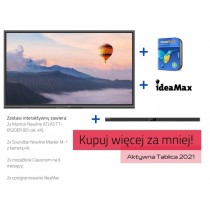 Zestaw interaktywny: monitor Newline ATLAS TT-6520ER (65 cali, 4K) x2 Soundbar Newline Master M-1 z kamerą 4K x2 mozaBook Classr
