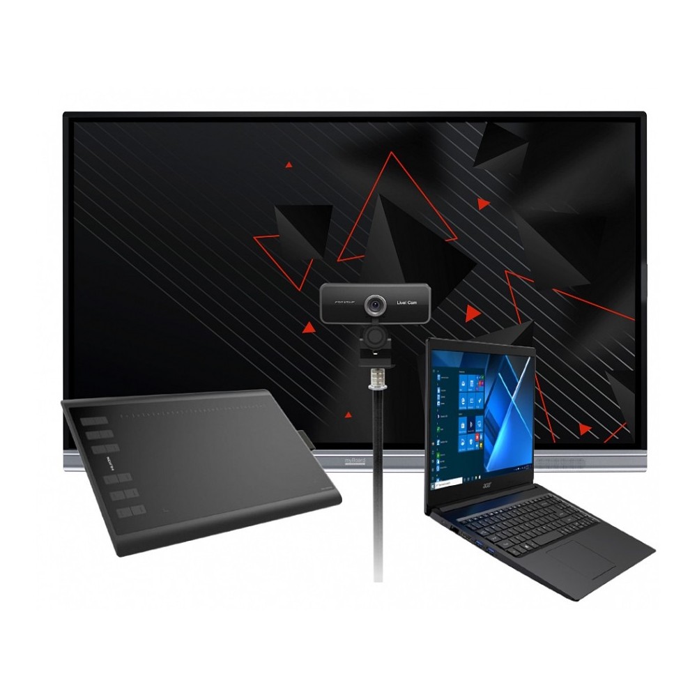 Zestaw interaktywny 14000 PLN 2 / Aktywna tablica 2023 1x monitor myBoard Grey Rock (75 cali, 4K) + 1x Laptop Acer Extensa 15,6"