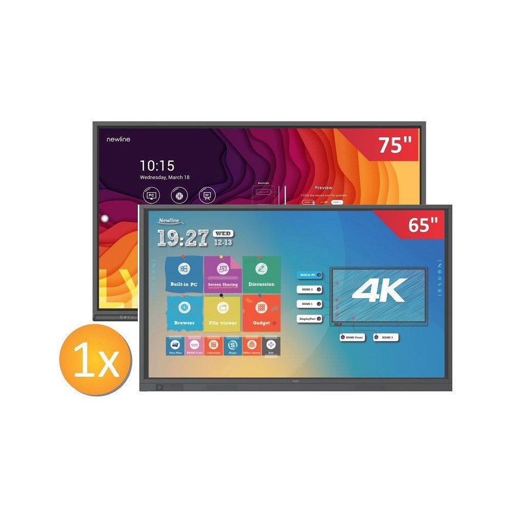 Zestaw interaktywny 14000 PLN 4 / Aktywna tablica 2023 1x monitor Newline TT-6519RS (65 cali, 4K) + 1x monitor Newline TT-7521Q