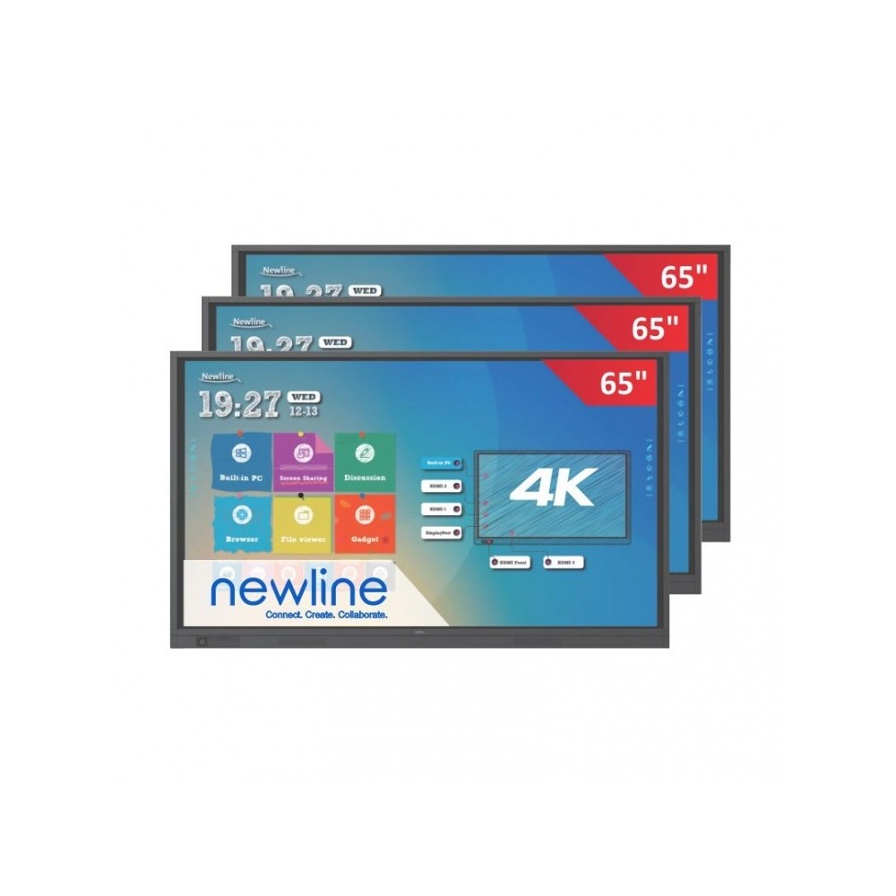 Zestaw interaktywny 17500 PLN 6 / Aktywna tablica 2023 3x monitor Newline TT-6519RS (65 cali, 4K) + 3x MozaBook Classroom na 6 m