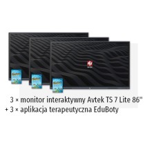 Zestaw interaktywny 35000 PLN 4 / Aktywna tablica 2023 3x monitor Avtek TS 7 lite 86 (86 cali 4K) + 3x aplikacja terapeutyczna E